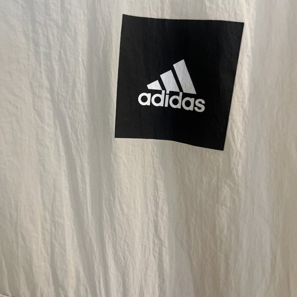 Adidas Mens Sheer Hooded Raincoat Anorak Jacket White NEW Sz XL RSP $70 - Picture 3 of 14